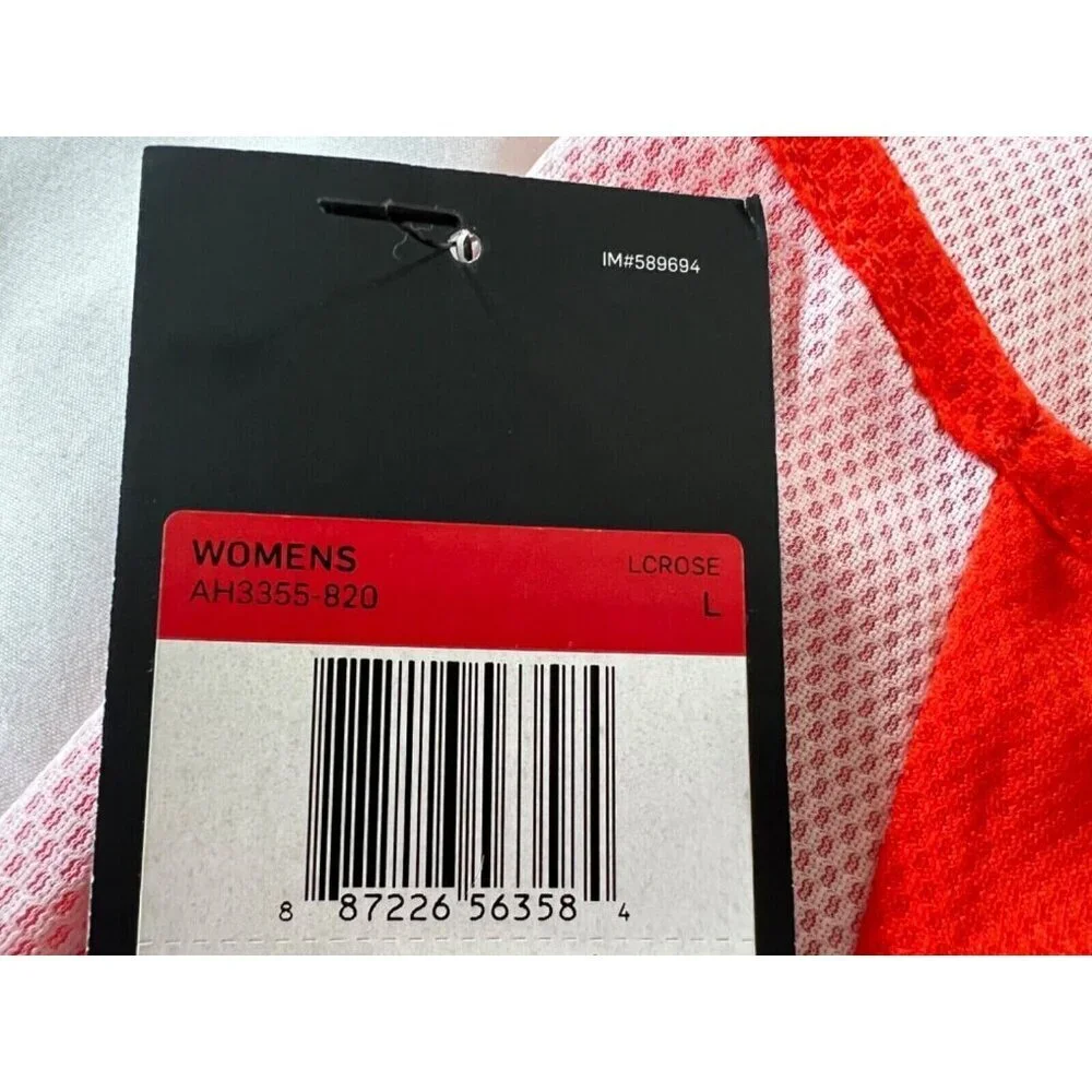 Nike Womens Reversible Pinnie Sleeveless Lacrosse Jersey Orange/White Large New